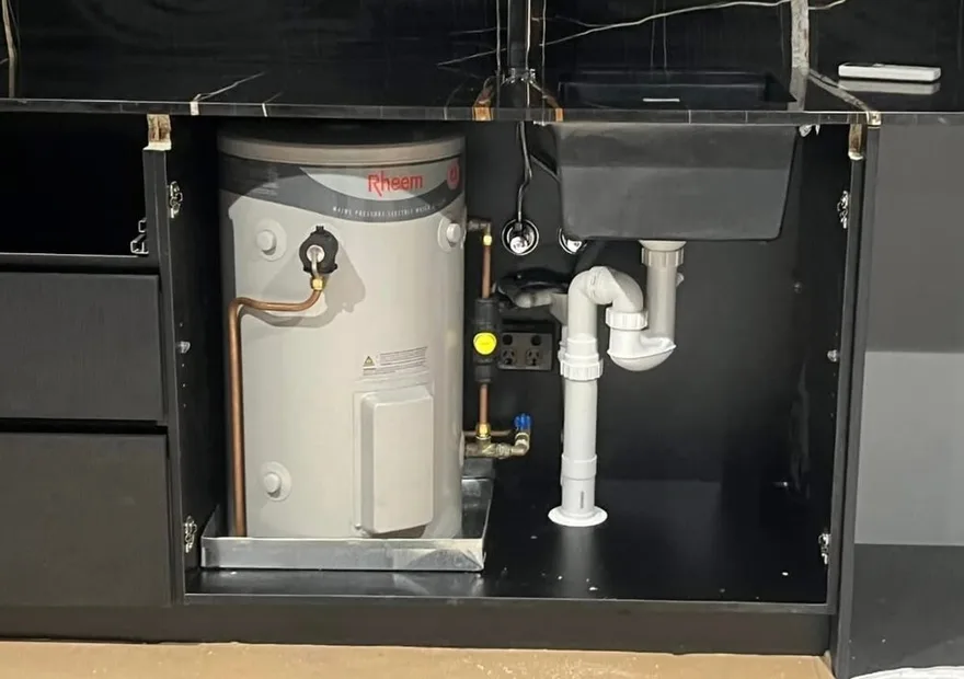 Heat pump hot water system installation by Koz Plumbing